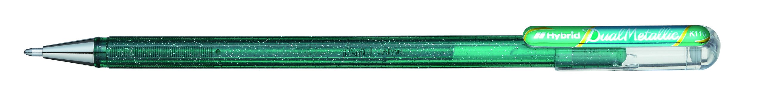 Pentel Dual Metallic Gel Pen - Green/Metallic Blue / Pack of 12