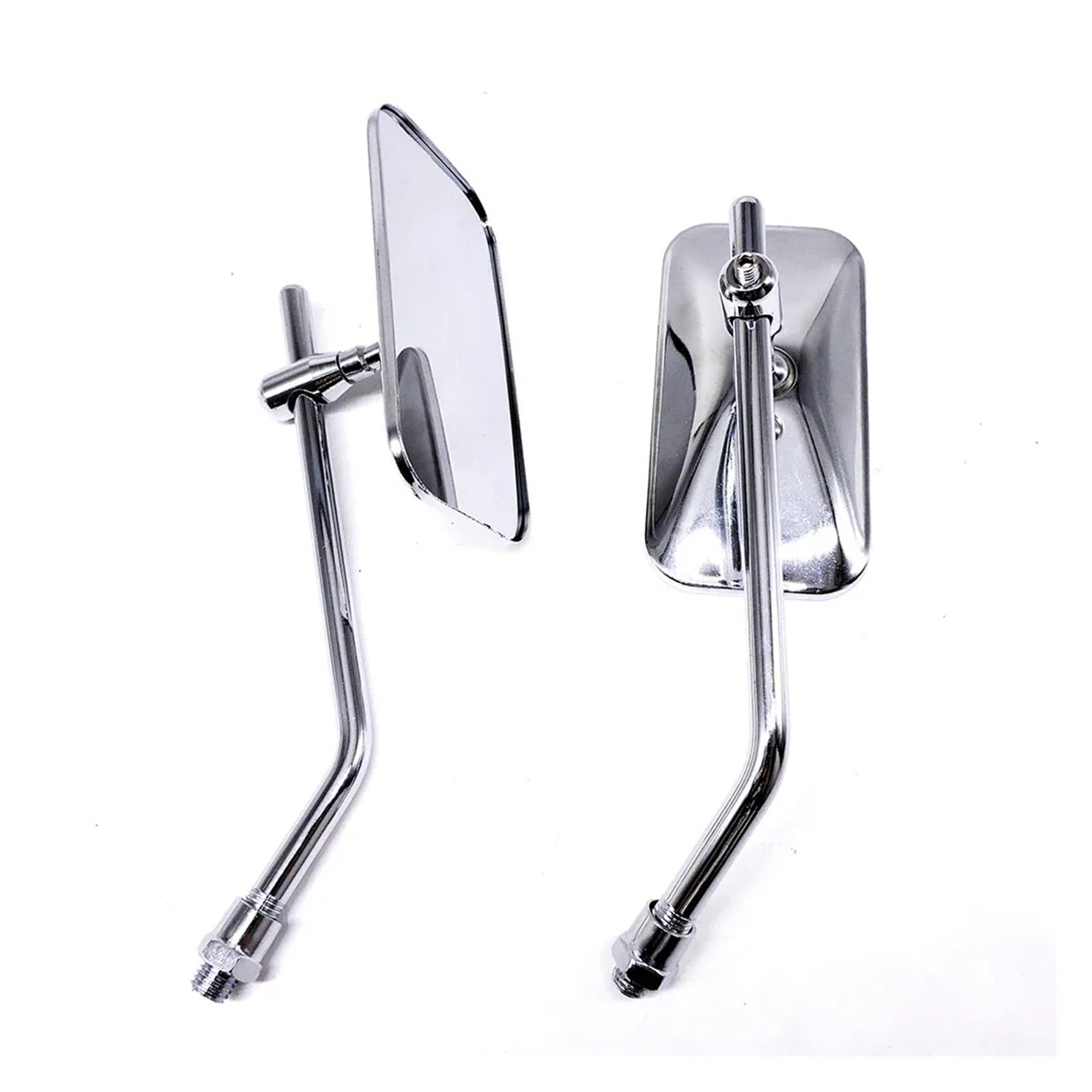 Motocyklowe Lusterka Wsteczne Moto Lusterko końców 2 Szt. Uniwersalne Prostokątne Aluminiowe Lusterka Wsteczne Motocykla 10mm Retroviseur(10mm Chrome)