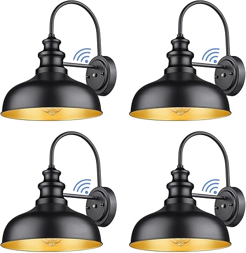 Bestshared Luces de pared del atardecer al amanecer luz de granero de cuello de cisne de granja aplique de pared al aire libre linterna de acabado