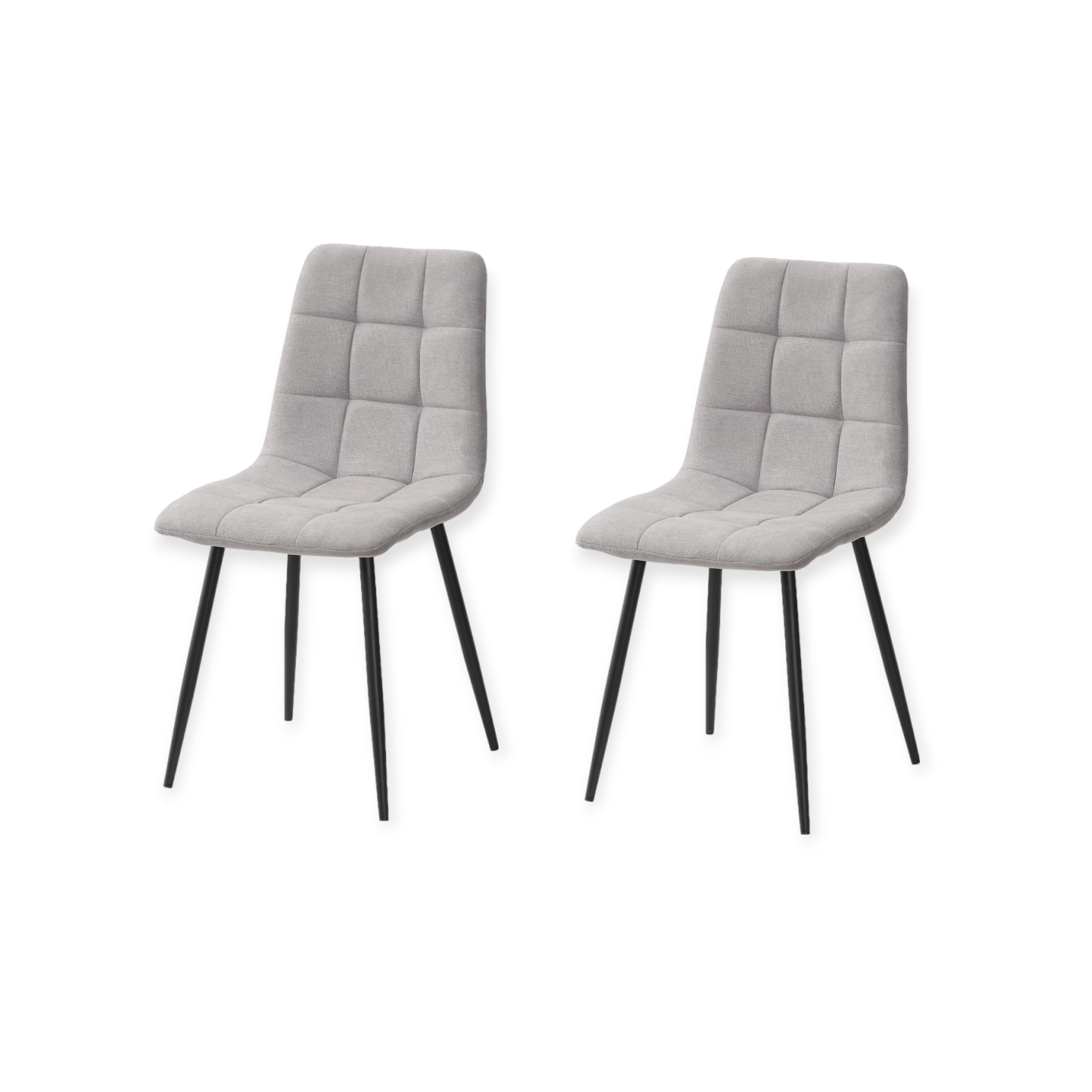 SHIITO | Modelo Flora - Pack de 2 Sillas Modernas para Salón, Comedor o Dormitorio | 57 x 43.5 x 87 cm - Gris Claro | Minimalista | Máximo Confort y Estilo