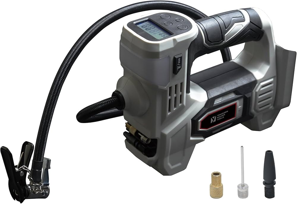 Amazon.co.jp: 山善(YAMAZEN) 18V 電動空気入れ 充電式 本体のみ