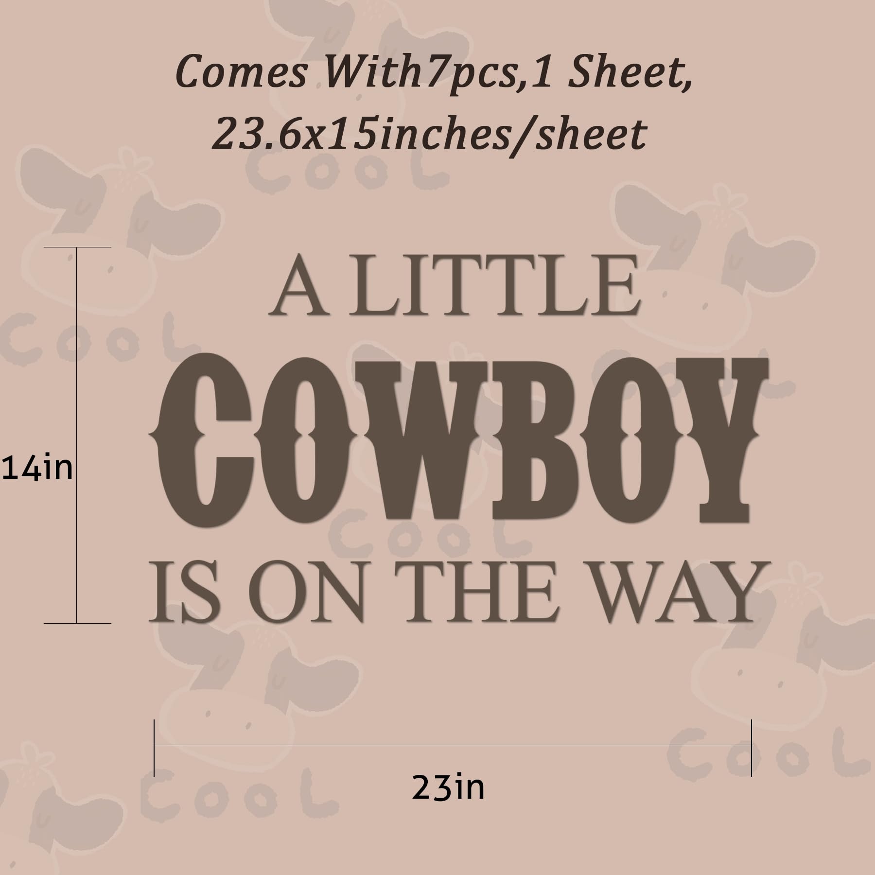 A Little Cowboy Is On The Way Baby Shower Decal Peel and Stick - Cowboy Baby Shower Decorations,Country Western Cowboy Party Decorations for Backdrop,It Is A Boy Gender Reveal Sticker for Baby Boy