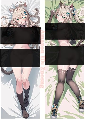 Znosng Genshin Impact Kirara - Funda de almohada corporal de anime para abrazar, funda de almohada de relleno Dakimakura con estampado de doble