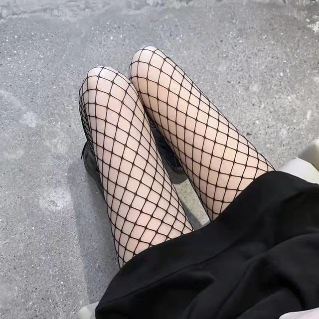Bas Mignon Noir Amour Imprimer Collants Femmes Sexy Résille Foncé Maille Collants Costumes Bodystockings (Blanc C Taille Unique) (Medium Mesh Noir Taille Unique)