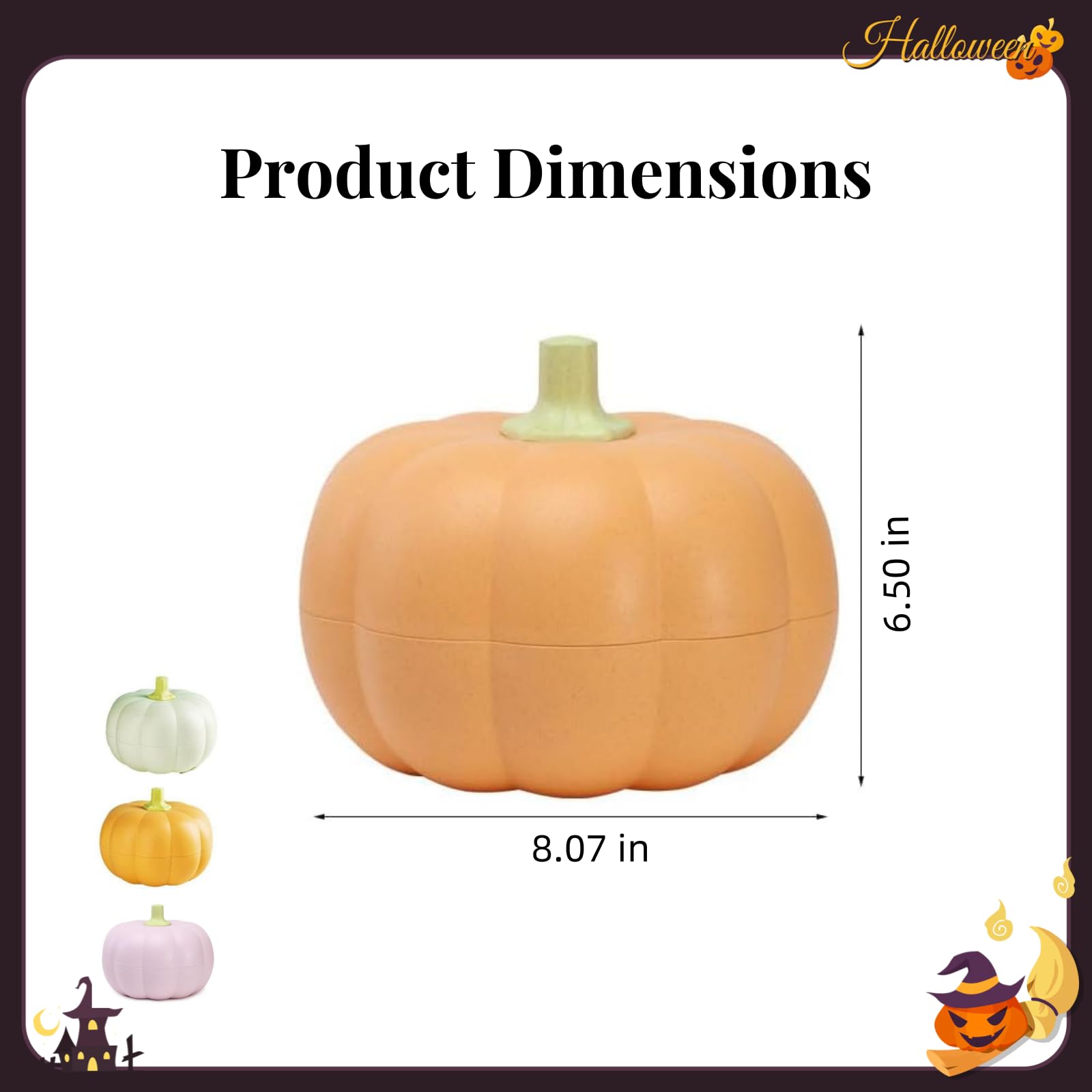 Lshnrd Halloween Pumpkin Snack Holder,Rotable Double Layer Candy Container?Cute Creative Fruit Box?Food Storage Container for Nuts, Candies, Cookies, Fruits(Large,1PCS)