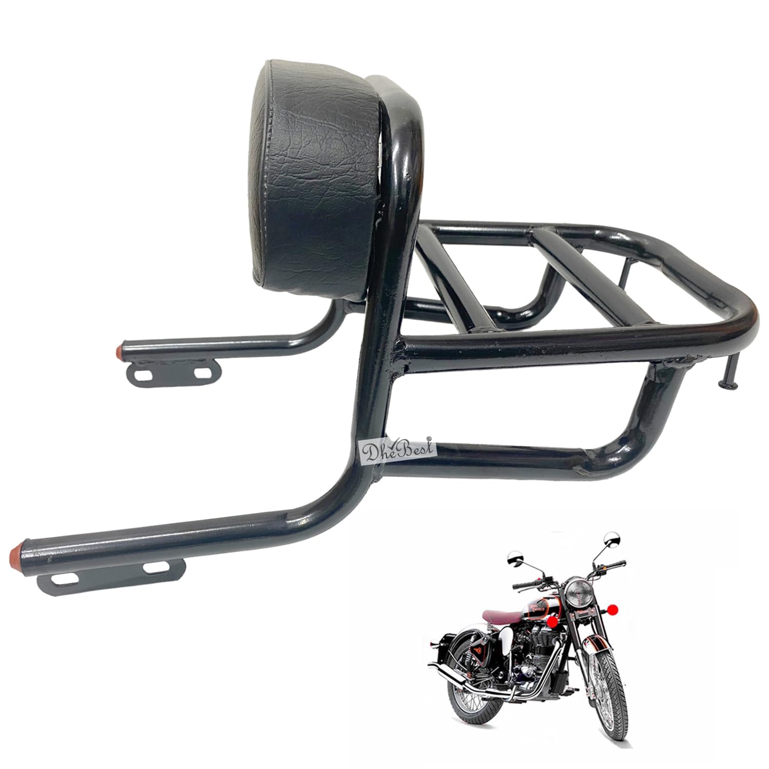 Dhe Best Bike Heavy Duty Bullet Backrest Support Pillion Cushion Harley ...