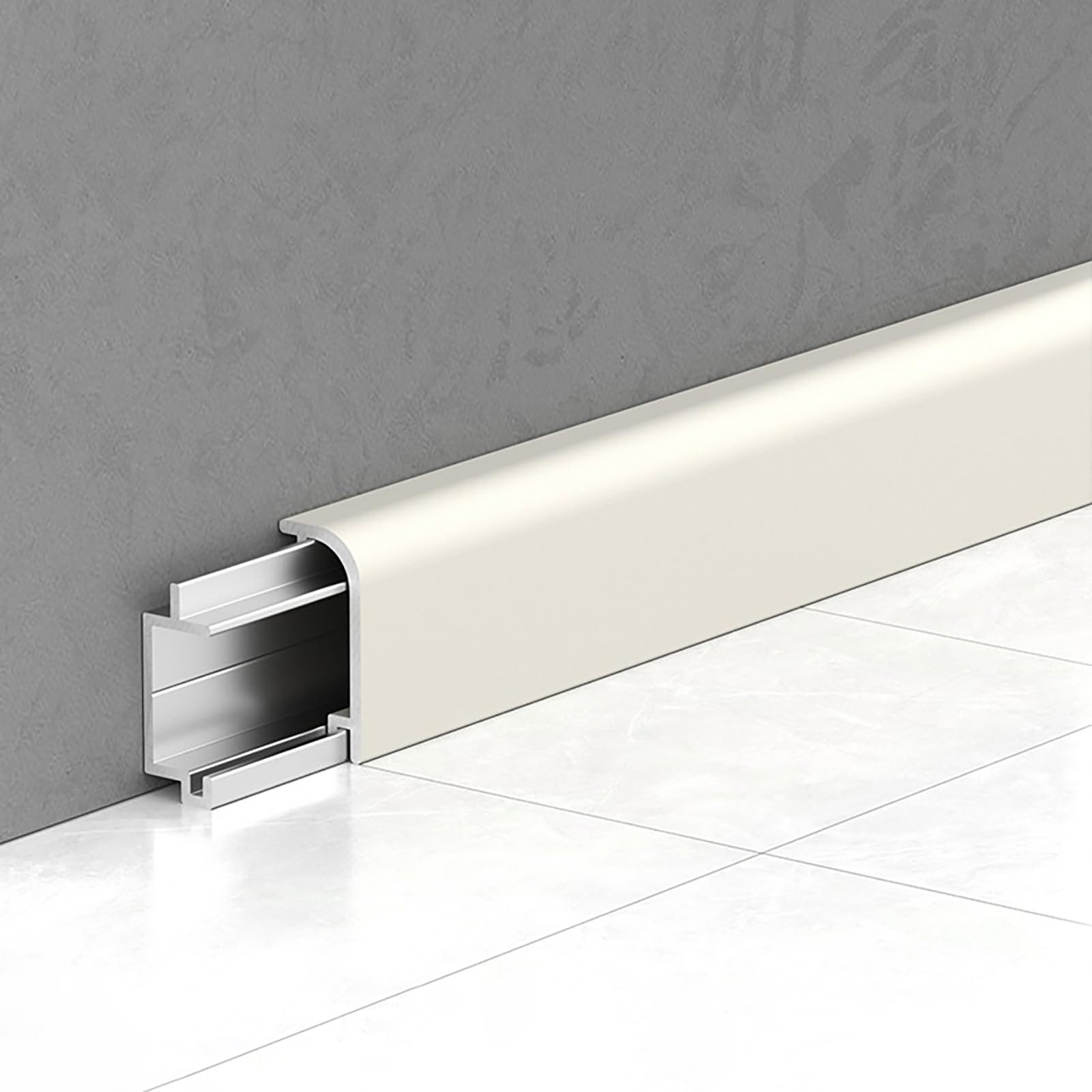 Battiscopa in alluminio con perline per una facile installazione e finitura decorativa da parete in qualsiasi stanza