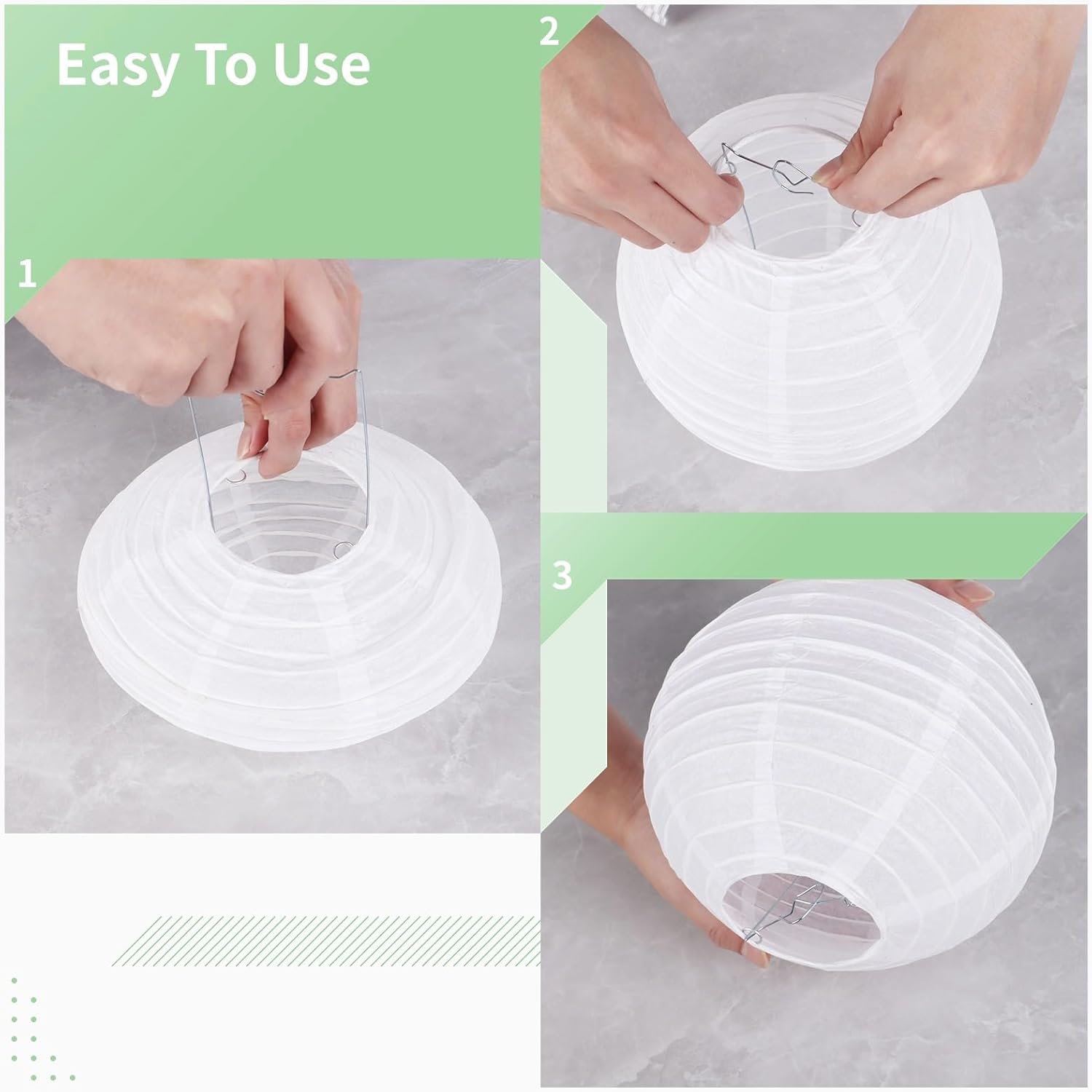 90-Pack White Paper Lanterns, 8-Inch Hanging Lanterns For Weddings, Birthdays, Parties, And Events