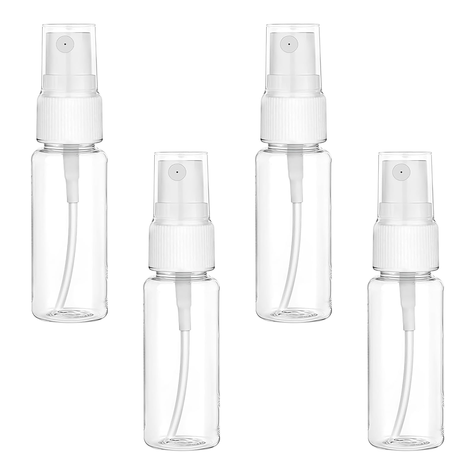 Qkeinv 4Pcs Travel Spray Bottle, 0.7Oz/20Ml Small Spray Bottle, Mini Spray Bottles, Transparent Fine Mist Sprayer Bottles Plastic Empty Refillable Atomiser With Caps Holiday Travel Bottle