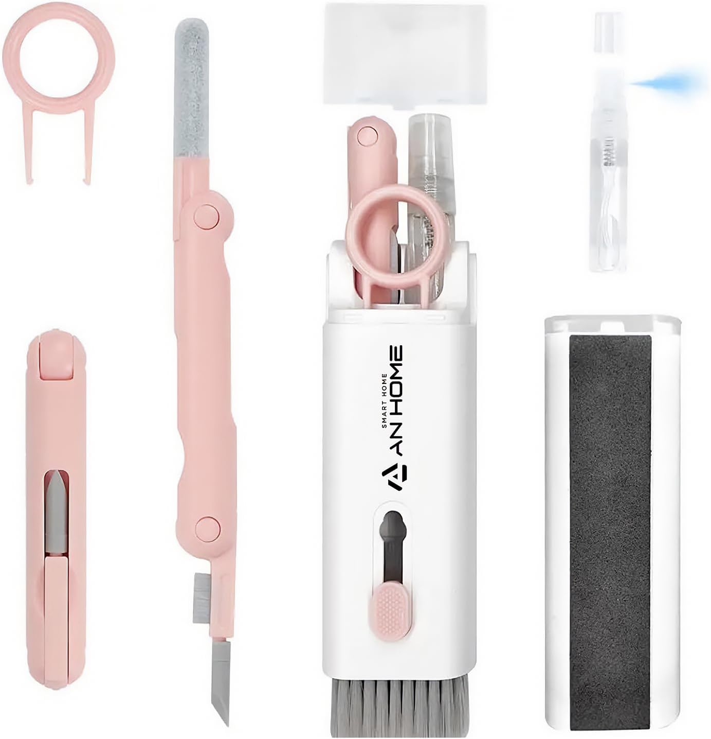 AnHome Keyboard Cleaner Kit Cleaning Tool 7 in 1 for Airpod iPhone MacBook Laptop Monitor Computer Keyboard Brush, Apple Airpods Cell Phone Earbud PC iPad and Electronic Screen Cleaners