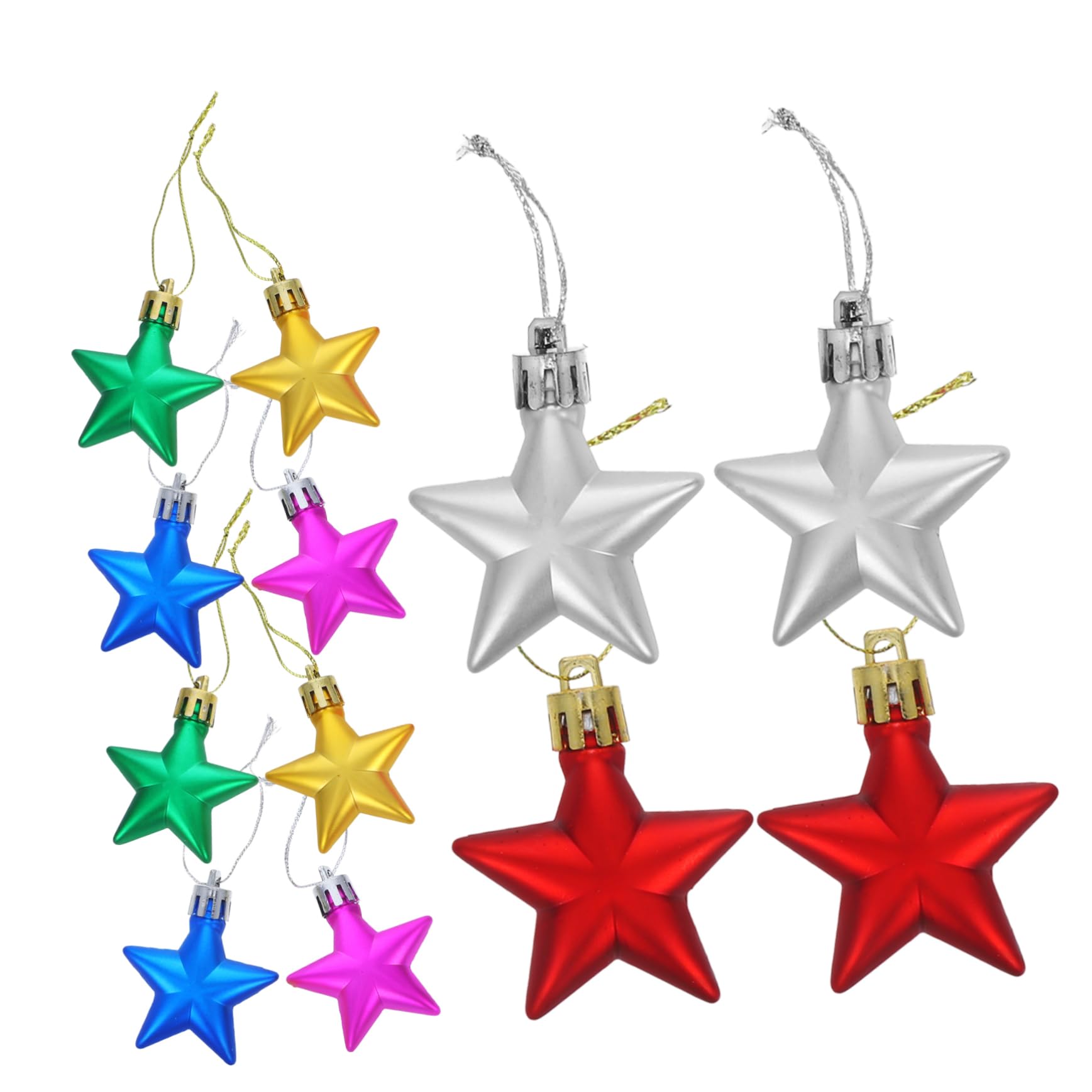 PRETYZOOM 5 Set Di Ornamenti Natalizi Pendenti A Forma Di Stella Decorazioni Natalizie A Forma Di Stella 12 Pezzi * 5