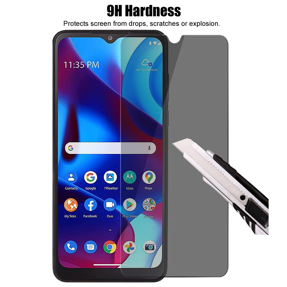 TCL 40 XL (2023) - Protector de pantalla de privacidad antiespía, vidrio templado privado, antiarañazos, dureza 9H (3 unidades)