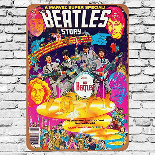 Ellis Plaque en métal vintage rétro 1978 Beatles Comic Book – Décoration murale pour magasin, cave, bar, maison, garage - Les Beatles, Paul McCartney, John Lennon, RIngo Starr, George Harrison Ellis Plaque en métal vintage rétro 1978 Beatles Comic Book - Décoration murale pour magasin, cave, bar, maison, garage