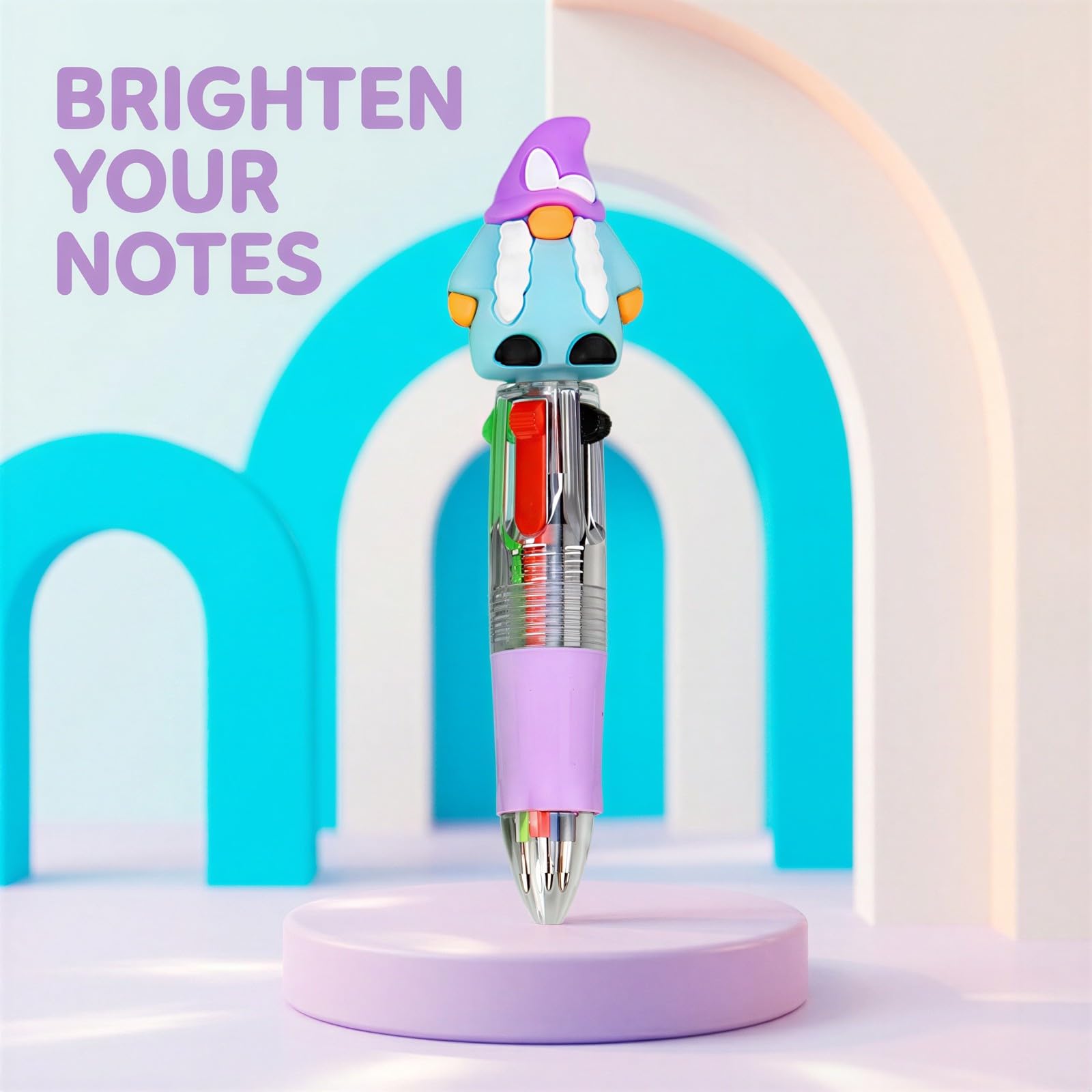 40 Stk. Kugelschreiber mit 4 Farben, 0,5 mm Druckminen, Oster-Motiv mit Kawaii-Cartoon-Figuren, mehrfarbige Gehäuse, Mini-Format zum Schreiben, Zeichnen, Bürobedarf und Partygeschenke