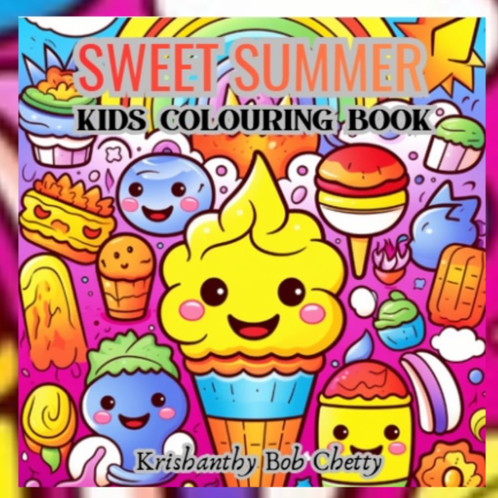 Sweet Summer Kids Coloring Book: Coloring book for Kids featuring Relaxing Sweet Summer Characters with Bold, Easy and Simple Designs