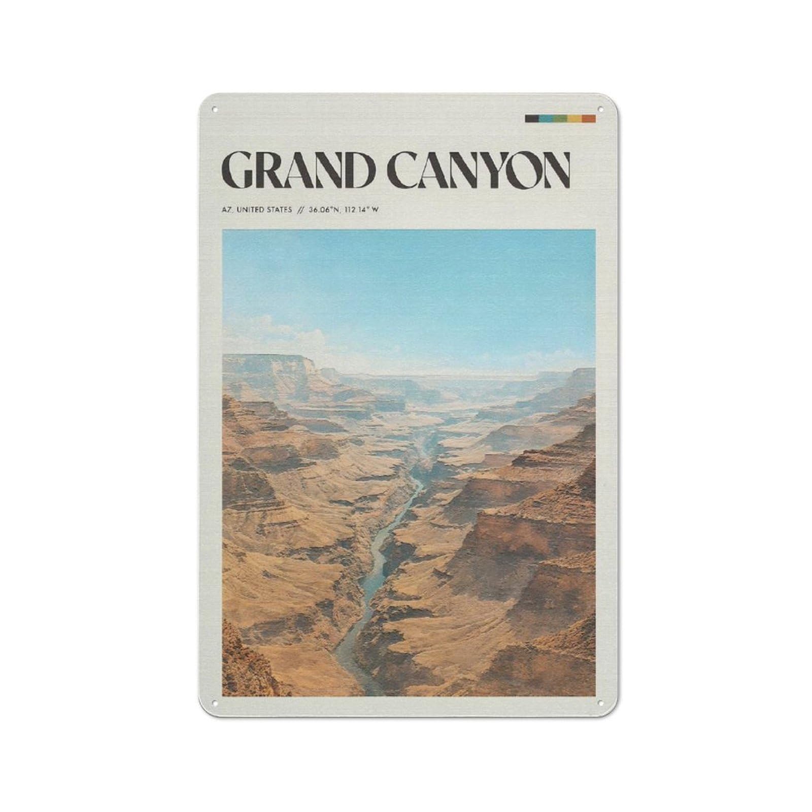 Junmoney Style-17 Grand Canyon National Park Tin Wall Sign 30X20cm, Loft Style Industrial Wall Decor For Loft, Studio, Office Or Creative Room