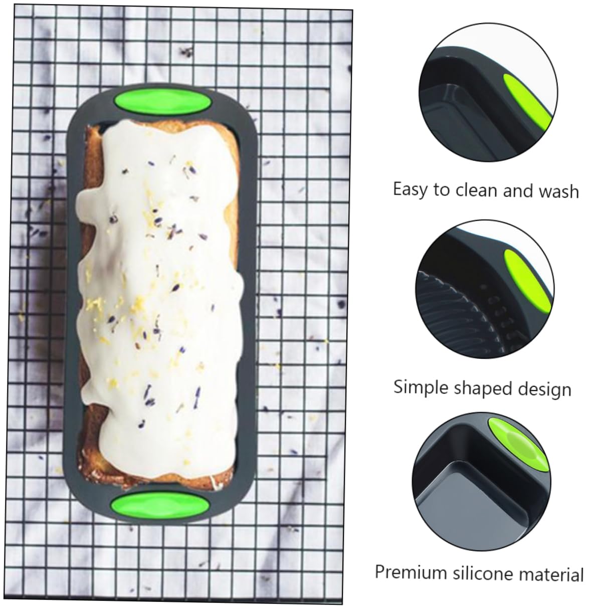 Lot de 5 Moules à Gâteau en Silicone, Moules à Pâtisserie Réutilisables