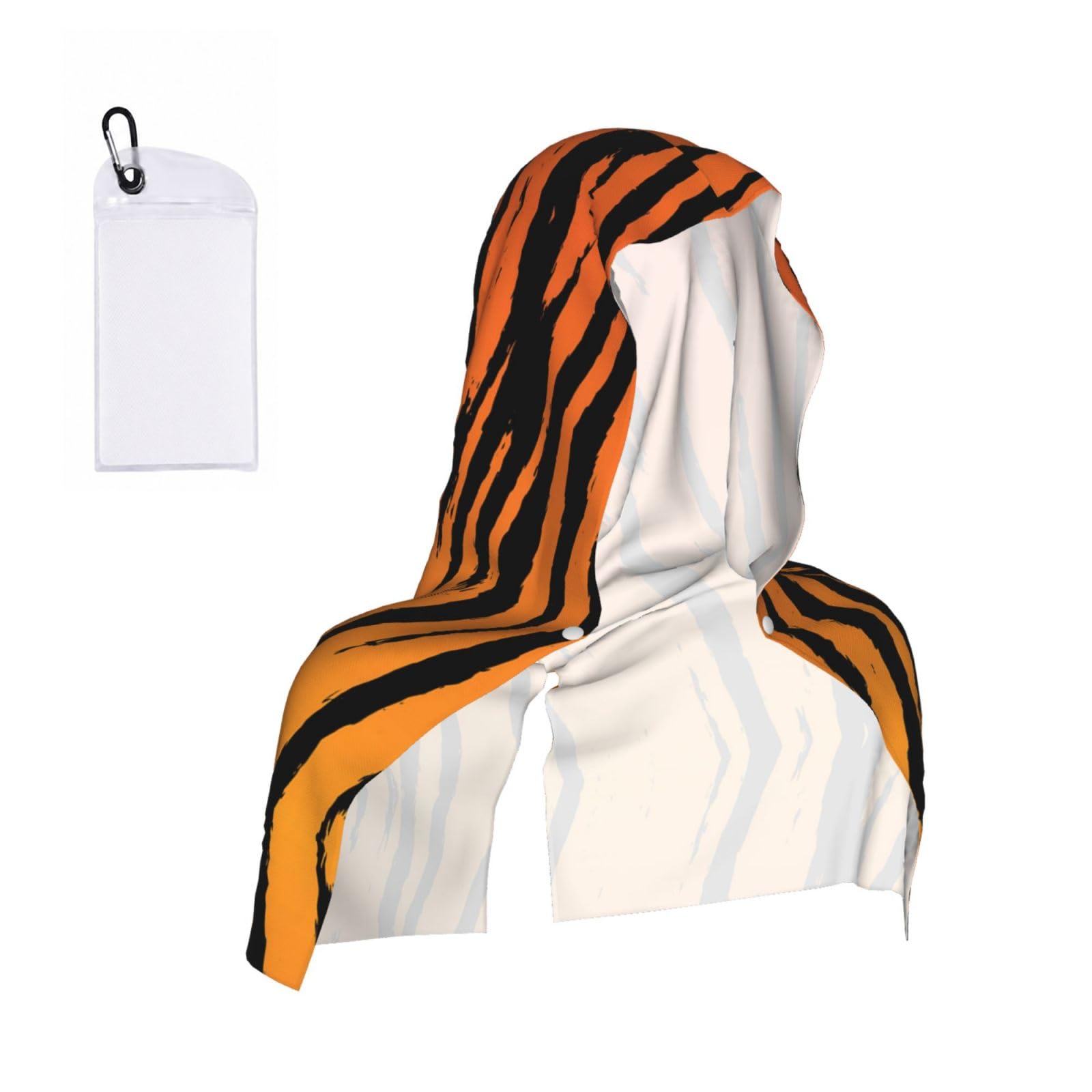 EZDLOWVBA Tiger Stripe Print 2 Pack Cooling Hoodie Towels,Sports Headscarf, Neck Wrap Scarf,Breathable Cooling Towel For Neck And Face, Travel, Swimming, Training