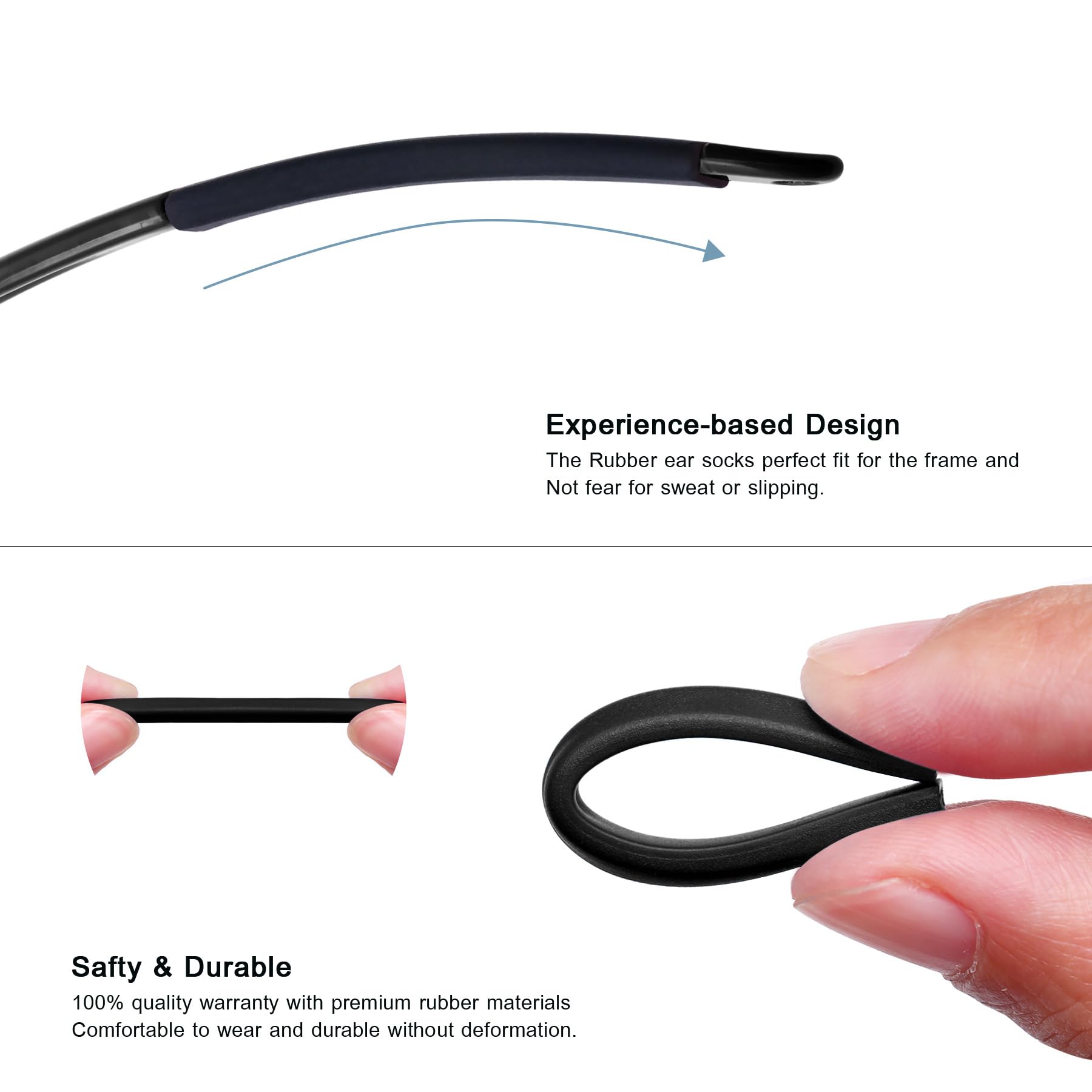 ToughAsNails Kit di 2 paia di gommini di ricambio per auricolari e naselli per occhiali Oakley Chamfer MNP OX8089, nero e nero