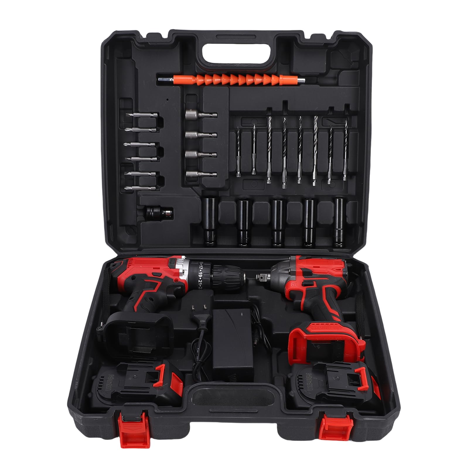 FTVOGUE Taladro Inalámbrico y Llave de Impacto Combinado, 20V, 2 Piezas,