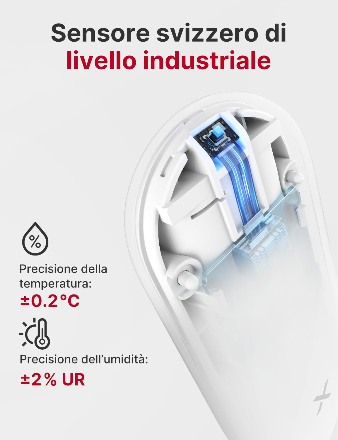 X-Sense Termometro Igrometro WLAN interno, richiede stazione base SBS50, monitoraggio temperatura e umidità via App, esportazione dati, 3 pezzi, STH51