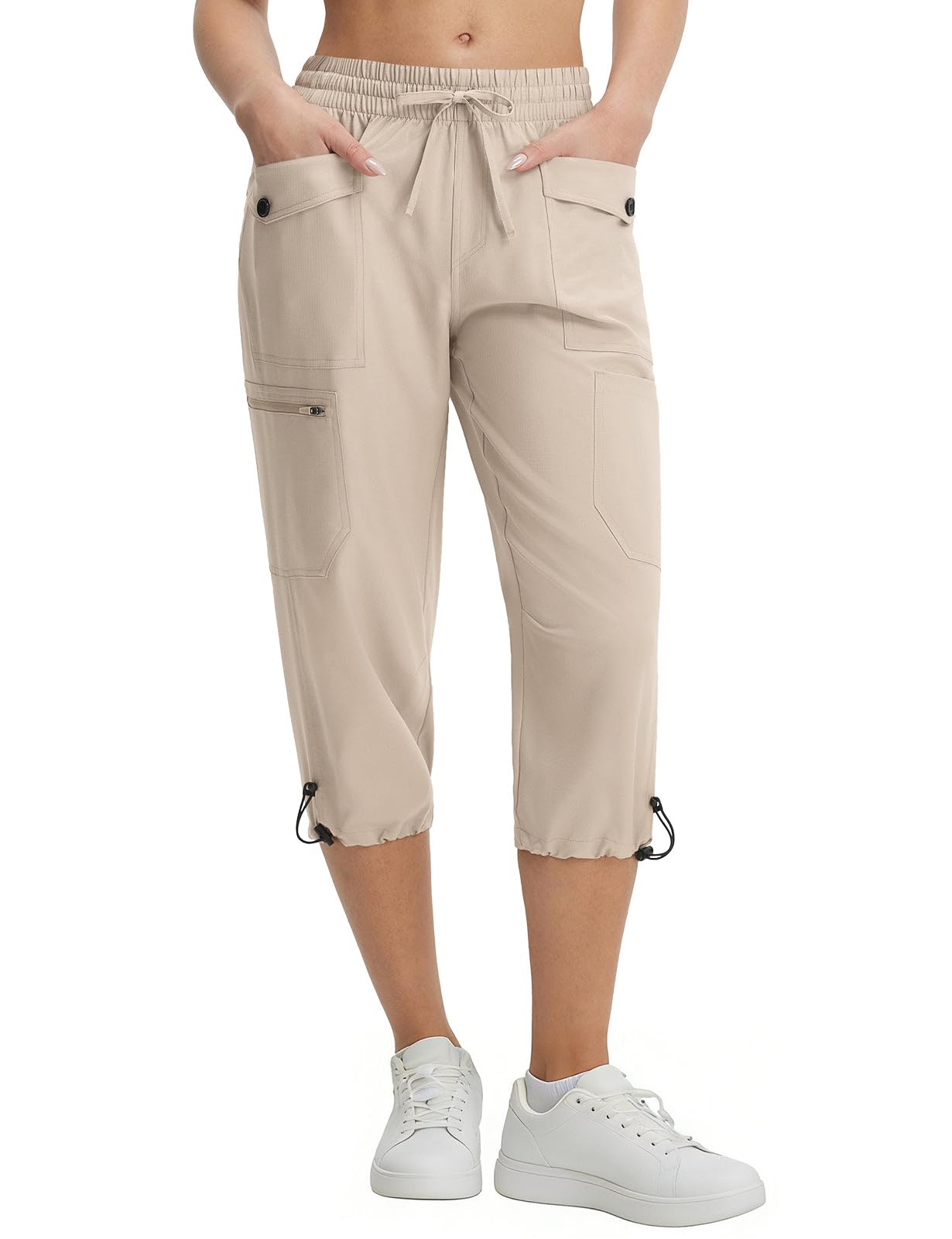 baleaf Damen Wanderhose Knielang UV Schutz Cargohose Outdoorhose Sommerhose