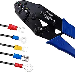 DMTI Alicate de Crimpar Terminal Pré E Isolado 0,25 A 6mm (Olhal, Pino, Luva, Forquilha, Faston, Bala, Hermafrodita etc.))