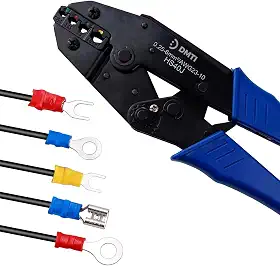 DMTI Alicate de Crimpar Terminal Pré E Isolado 0,25 A 6mm (Olhal, Pino, Luva, Forquilha, Faston, Bala, Hermafrodita etc.))
