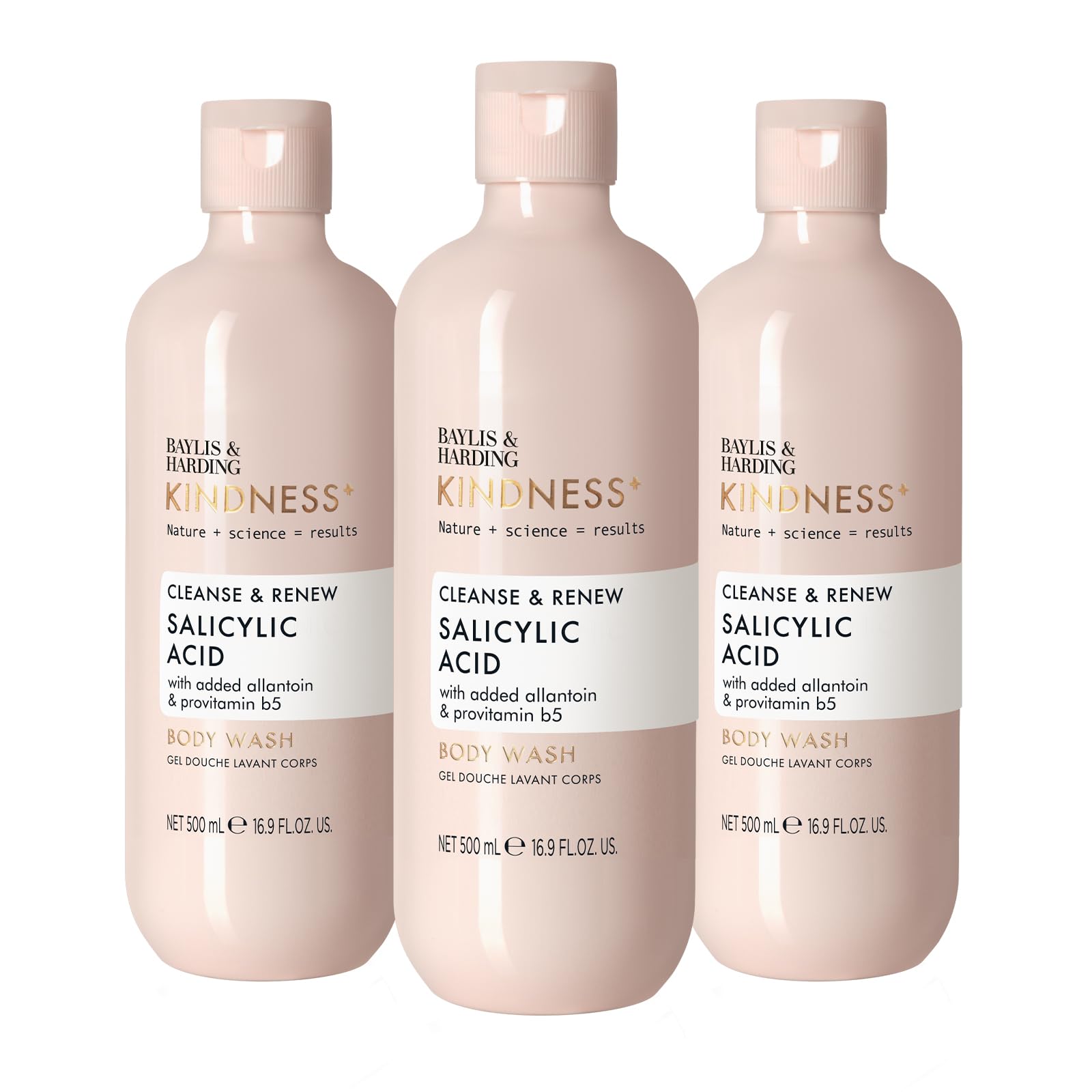 Baylis & Harding Kindness+ Salicylic Acid Body Wash 500ml 3 Pack