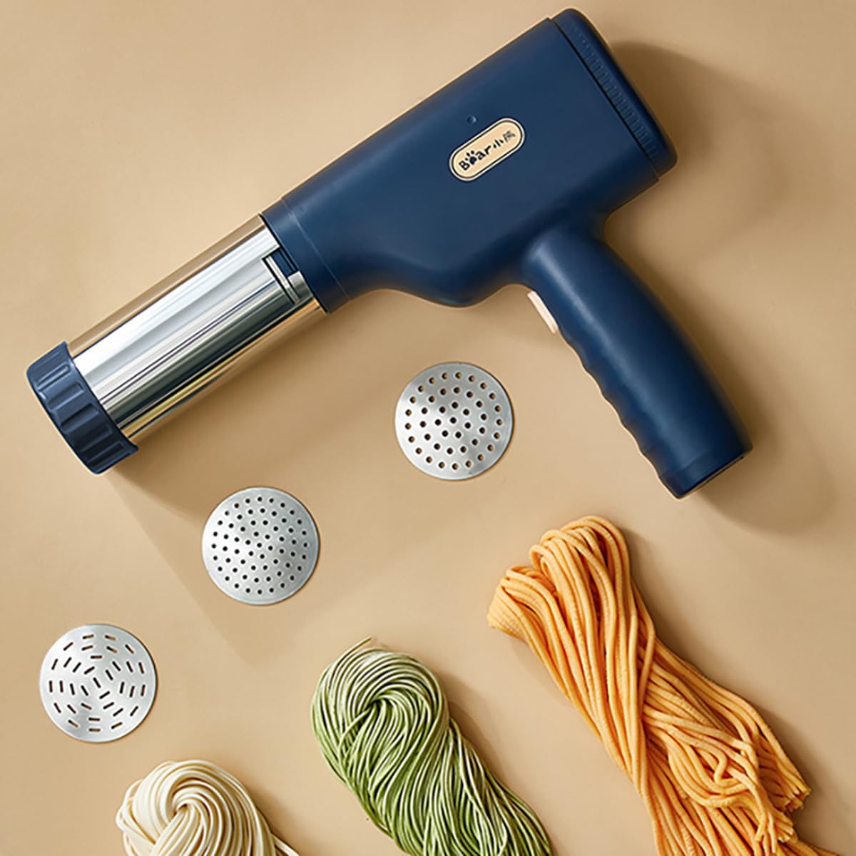Amazon｜製麺機 パスタマシーン 電動麺プレス機 3種類の麺金型