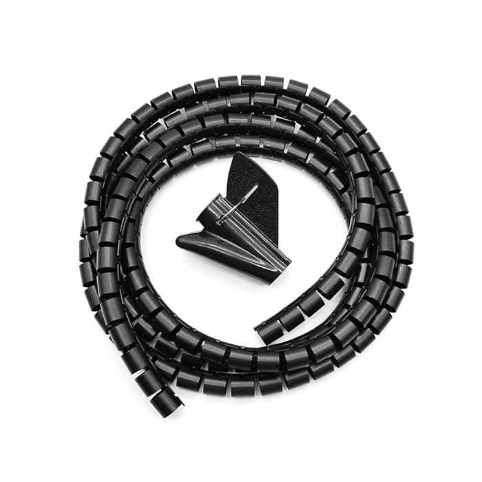 Buy FUJIE 16mm x 2m Black Cable Tidy Wrap Cable Management System