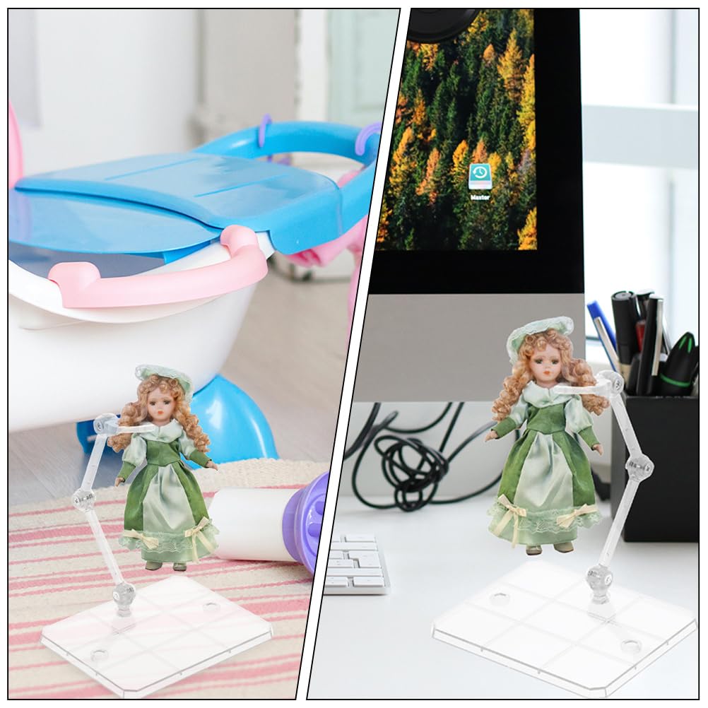 BESTonZON Soportes Para Figuras De Escritorio Ajustables 8 Piezas Base Plástica Transparente Para Muñecas Articuladas Exhibición Estable En Hogar Tienda Y Colecciones