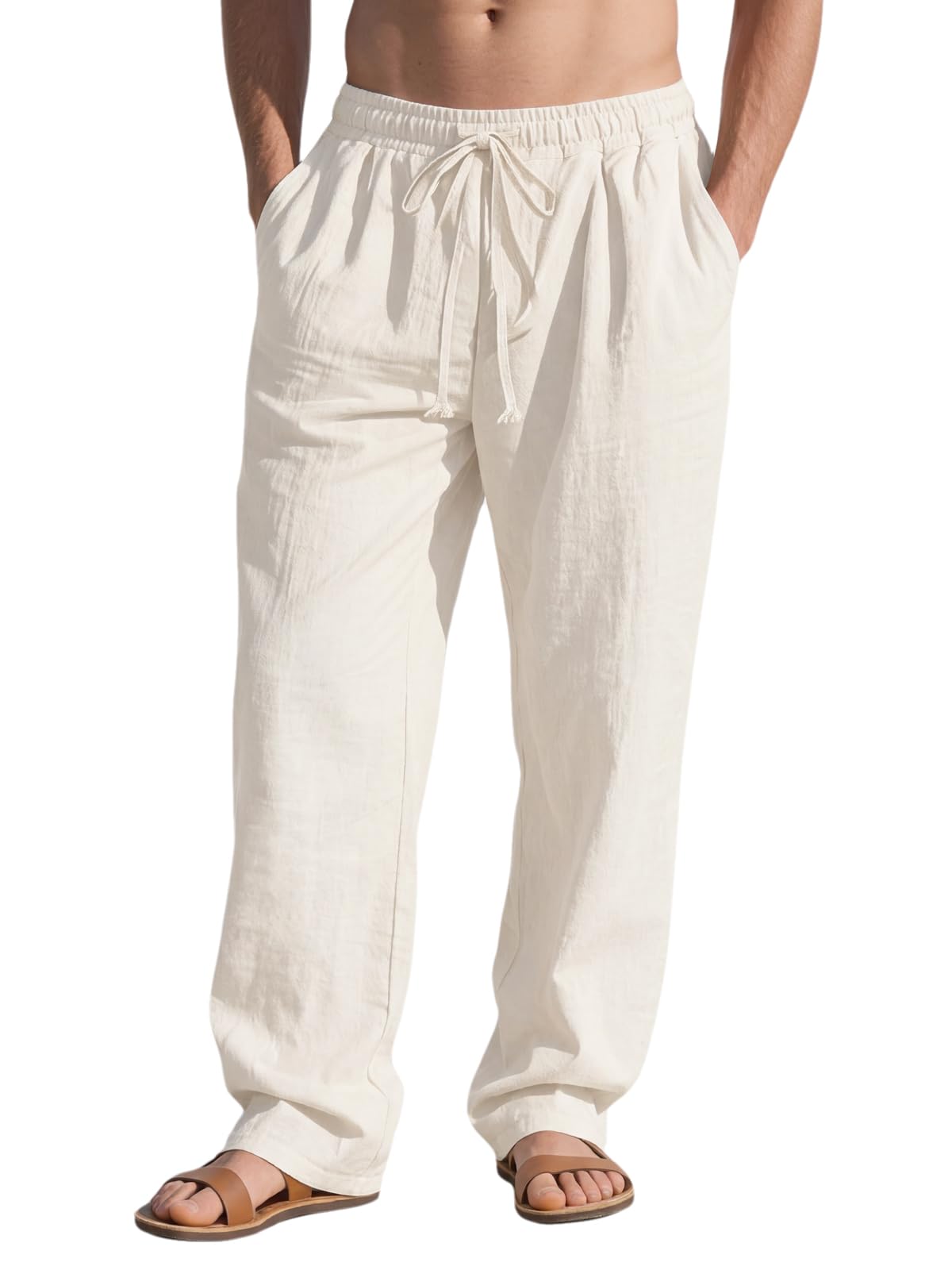 50% OFF YIGAMA Mens Linen Pants