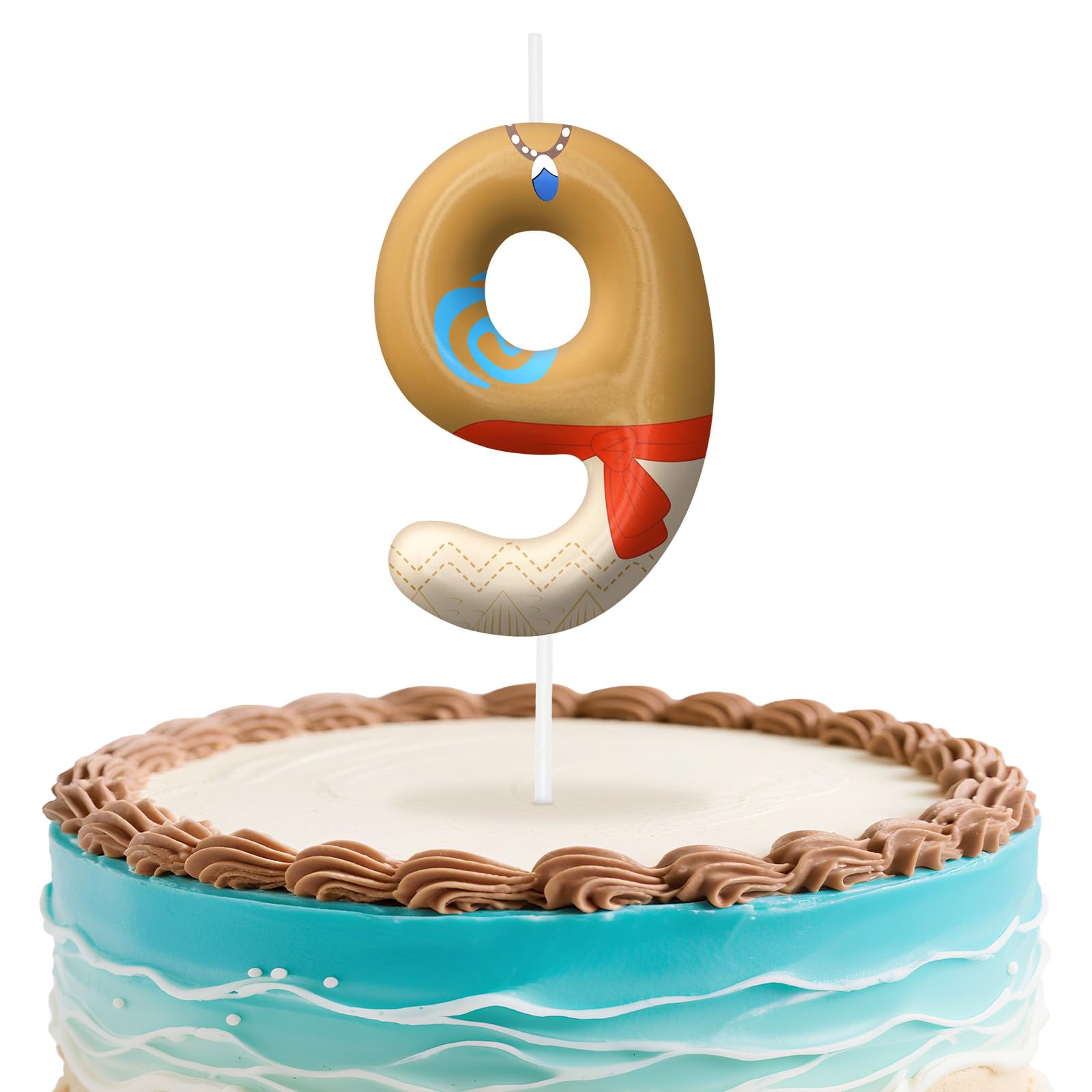 Hawaii Number 9 Birthday Candles, Island Themed Cake Topper for Boys Girls Cake Decorations, Birthday Decorations Party Supplies, Number Candles for Party Decor