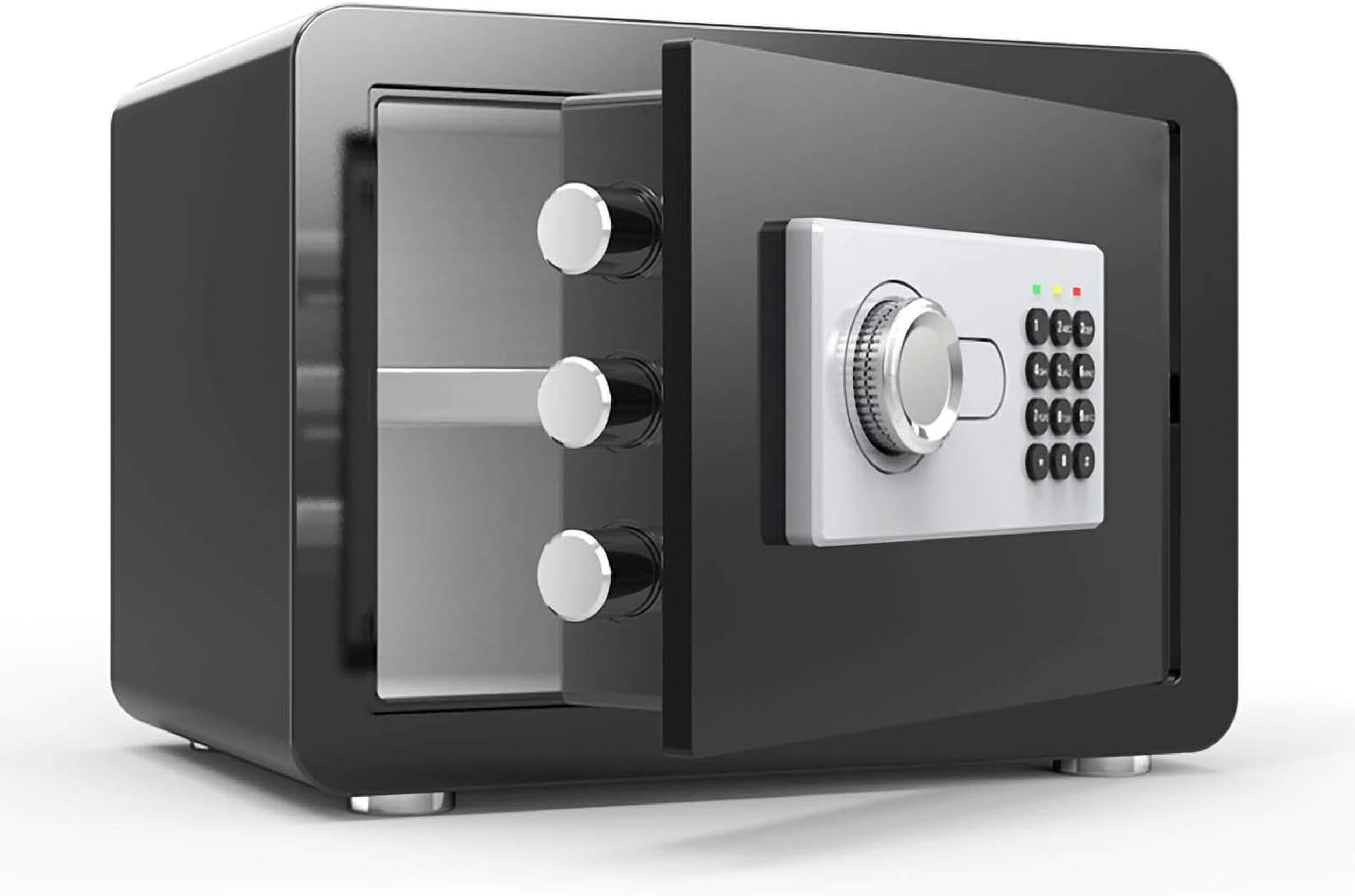 Caja fuerte de alta seguridad para el hogar con acceso digital de código PIN con función de bloqueo de puerta cortada con láser, caja de seguridad para montaje en pared/suelo, pernos de montaje en