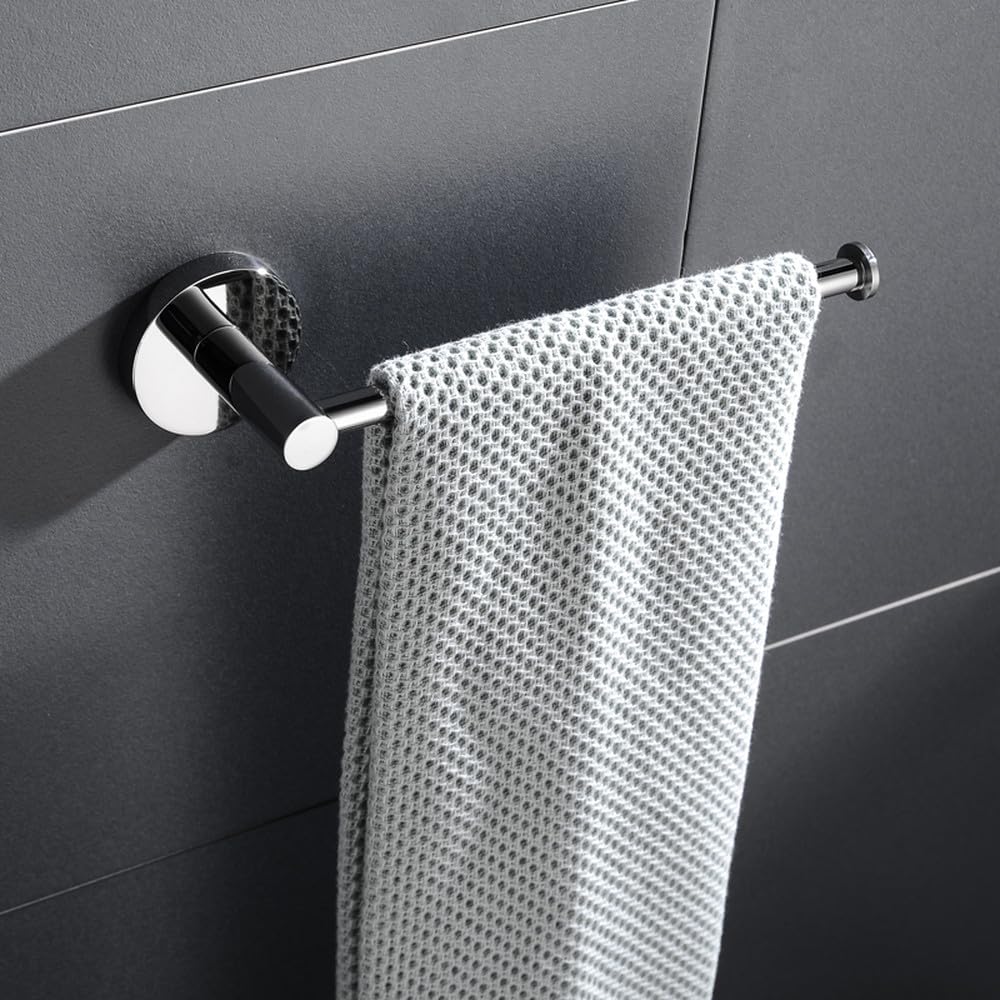 Lot de 4 porte-serviettes ronds en acier inoxydable pour salle de bain
