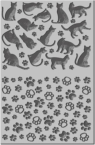 Miniatura 8 de CHGCRAFT Hojas de textura de arcilla polimérica para gatos, hojas de sello de textura de pata de gato, alfombrilla de textura de arcilla,