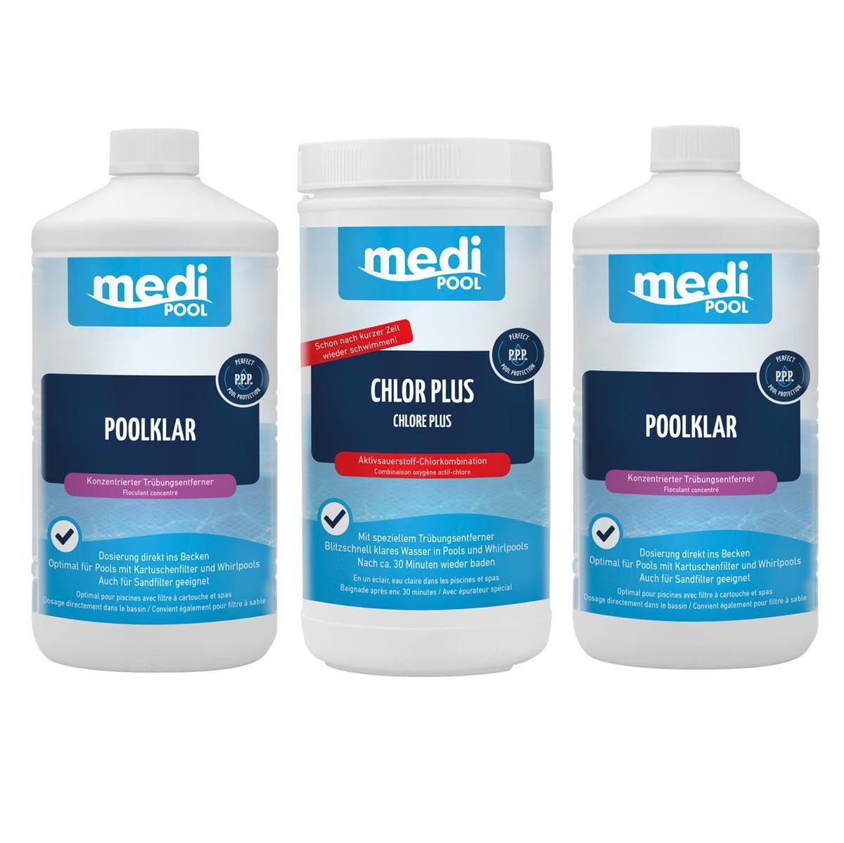 Medipool Spar-Set Chlor Plus 1 kg und Pooklar 2X 1 L