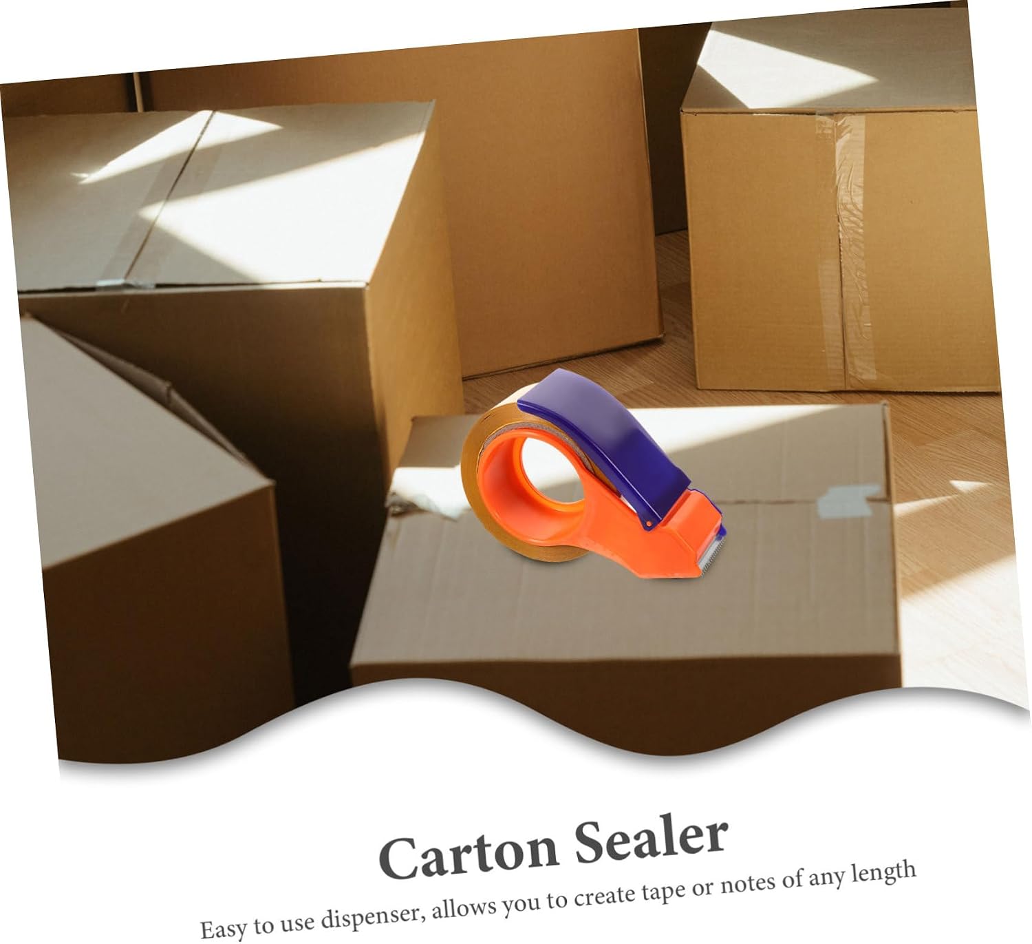 HOMSFOU 4.8cm Carton Sealer Tape Cutter Fixed Base Anti-Separation Packing Machine for Secure Tape Dispenser Random Color