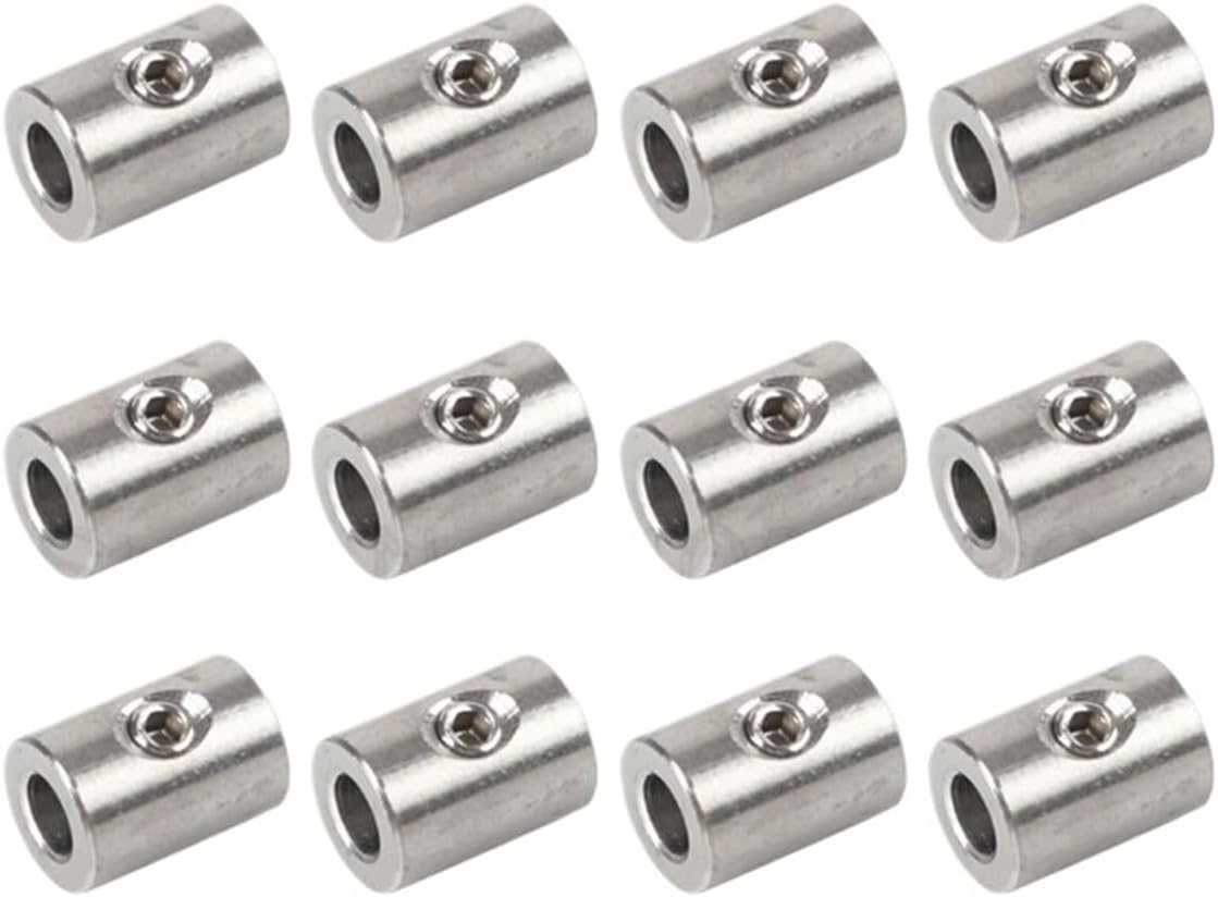 12pcs Handscrew Clamp 304 Stainless Steel Wire Rope Clip With Hexagon Grub Screw Bolts Buckle for 2 3 4 5 6 8mm Cable(For 4mm Wire Rope)