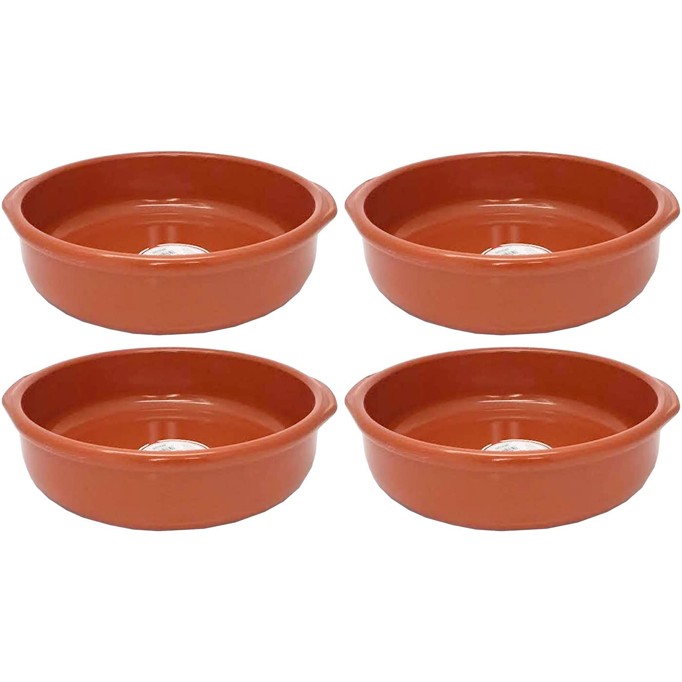 Acan Tradineur - Set di 4 padelle rotonde in terracotta, adatte per vitro e forno, ideali per stufati e arrosti fatti in casa, Ø 30 cm