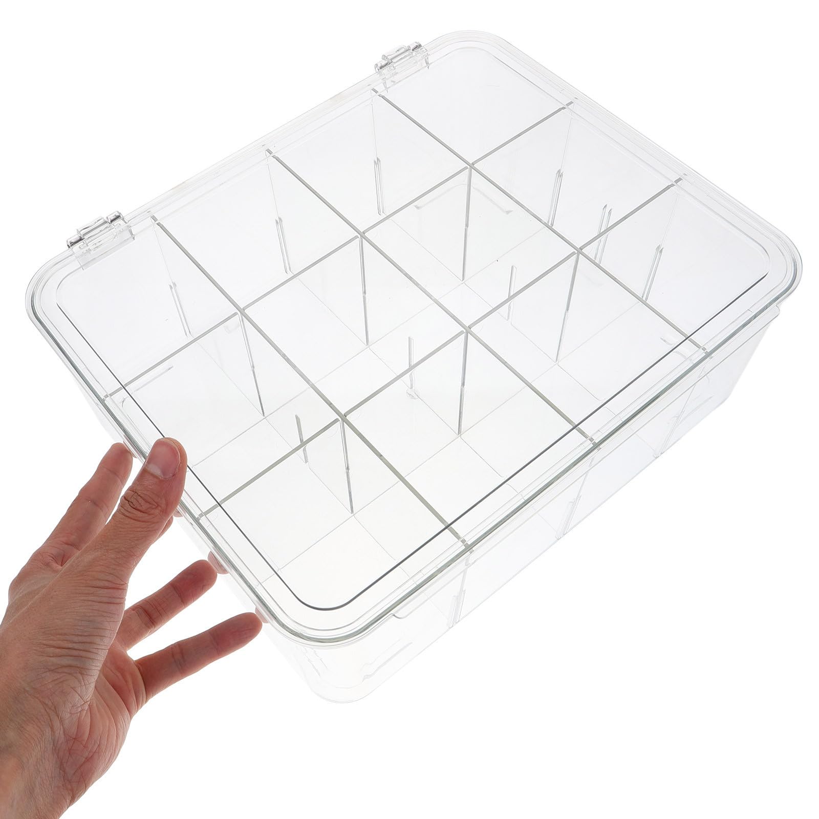 Caja Organizadora de Plástico Transparente Ahorro de Espacio con Compartimentos para Tarjetas, Tarjetero de Escritorio Práctico y Compacto Adecuado para Juegos de Cartas