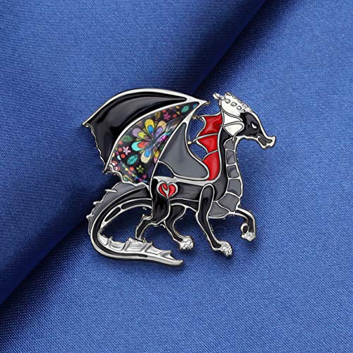 Image of WEVENI Alloy Fantasy Dinosaur Dragon Brooch Enamel Pins for Women Lady Girl Fashion Jewelry Gift
