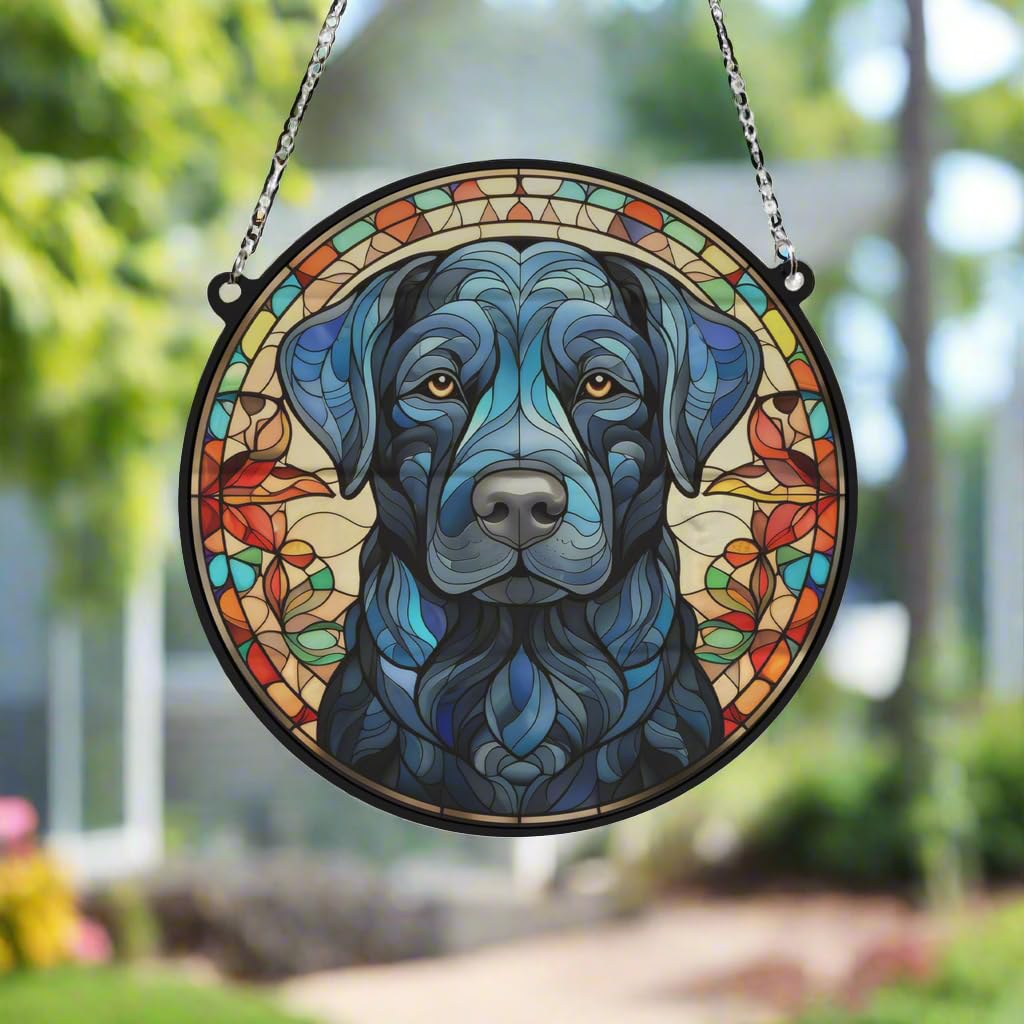 Image Industry Labrador Black Stained Glass Effect Suncatcher - Garden Gift - Dog Gift - Pet Memorial (19cm) - Image 2