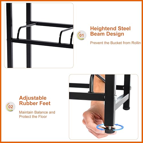 Miniatura 4 de Dispensador de agua de 5 galones, soporte para jarras de agua resistente y estante de almacenamiento de agua de 4 niveles con 12 ranuras para jarras