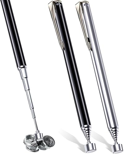 Patelai 2 Piezas Herramientas Telescópicas de Recogida Magnética Agarradoras Herramientas de Alcance con Clip de Bolsillo 25 Pulgadas Imán de