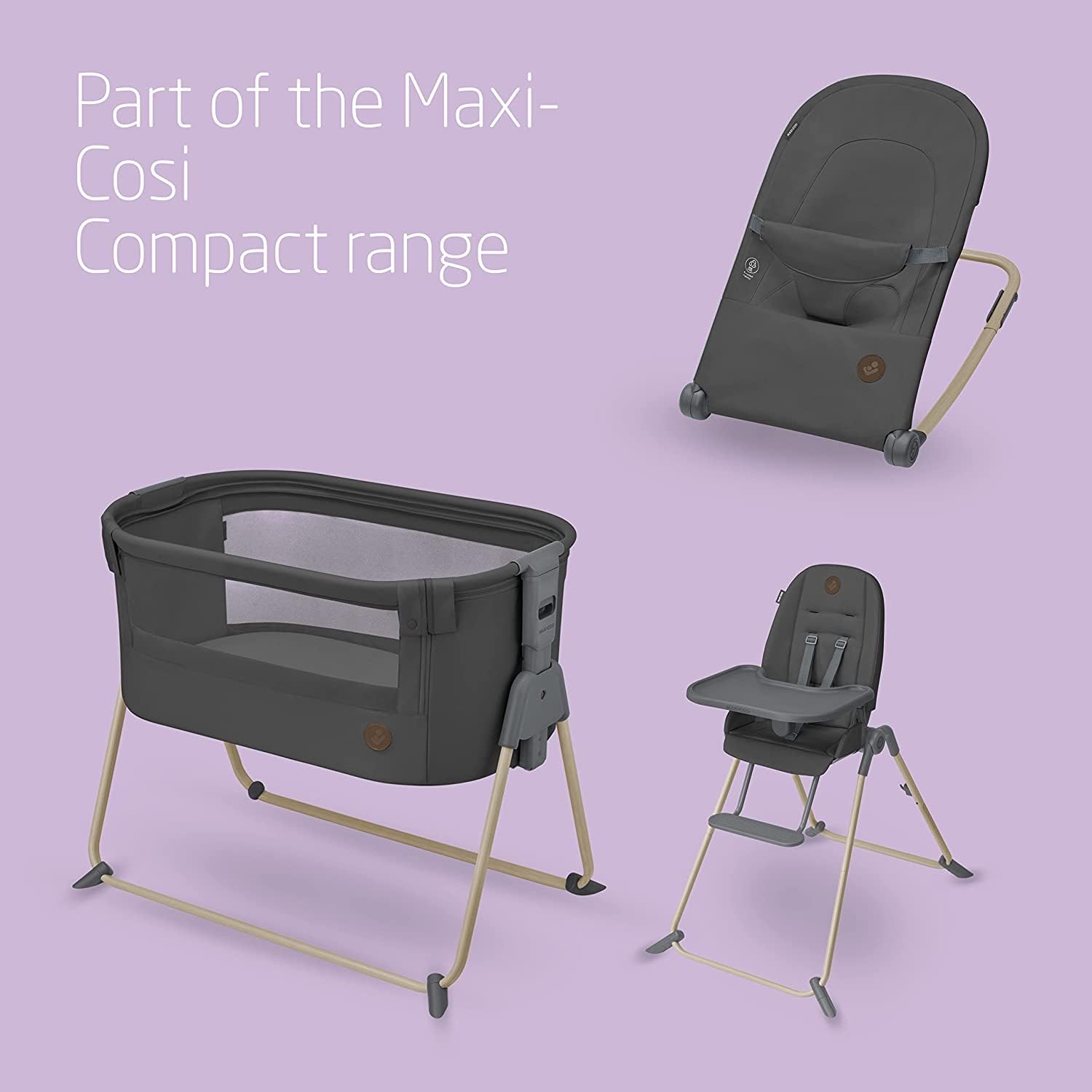 Maxi-Cosi Tori Co-Sleeper 2 en 1, Cuna de Noche, 0-6 Meses, 0-9 kg, Plegable ultracompacto, Ligero, 5 Posiciones de Altura, portátil con Malla Transpirable, Cuna de Viaje, más allá del Grafito