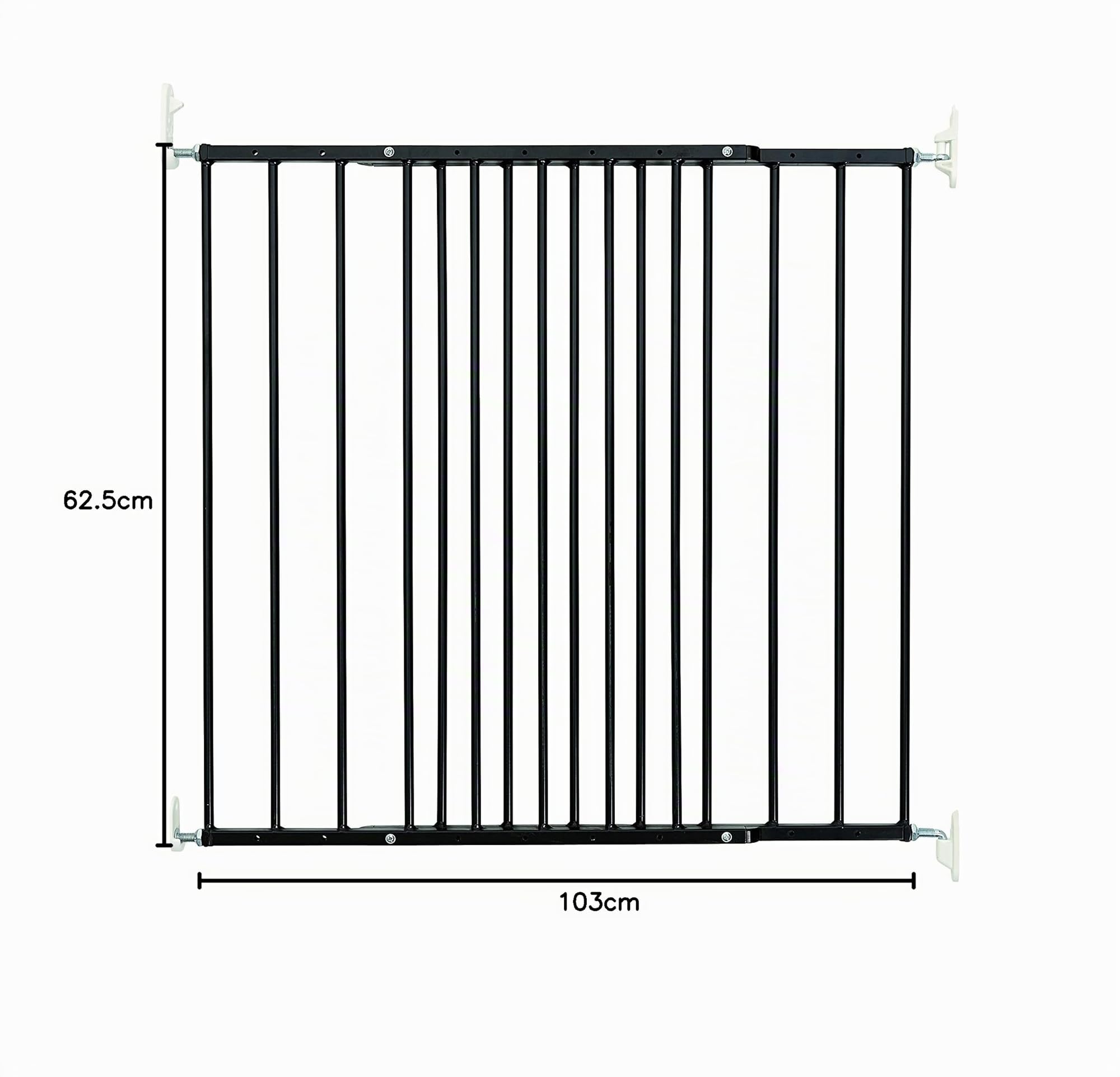 Cancello per cani allungabile extra alto Scandinavian Pet Design, 62,5-106,8 cm/24,6-42 pollici di larghezza, 103 cm/40,5 pollici di altezza, Nero
