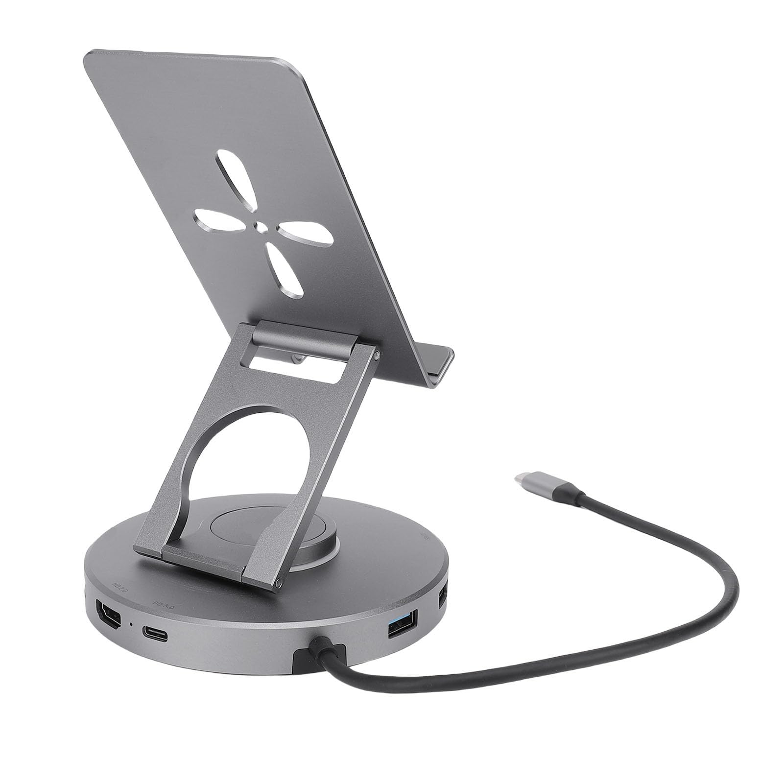 Fabater Supporto per Docking Station USB C Ruotabile a 360°, Supporto per Tablet Regolabile 11 in 1 per Dispositivi Switch 2 e