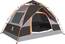 Extremus Barraca de acampamento, barracas familiares para acampamento, resistência à água, configuração rápida, barraca para 2 pessoas, cinza/preta, 1 porta